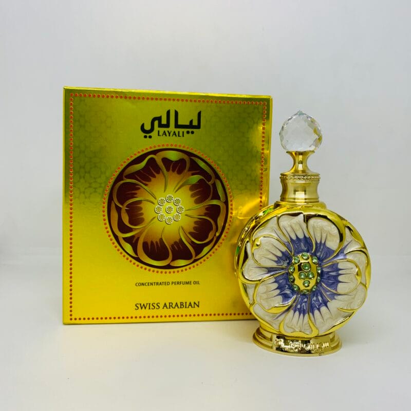 Layali by Swiss Arabian is a Floral Fruity fragrance for women. Top notes are Plum, Black Currant and Orange Blossom; middle notes are Ylang-Ylang, Jasmine and Rose; base notes are Agarwood (Oud) and Amber.