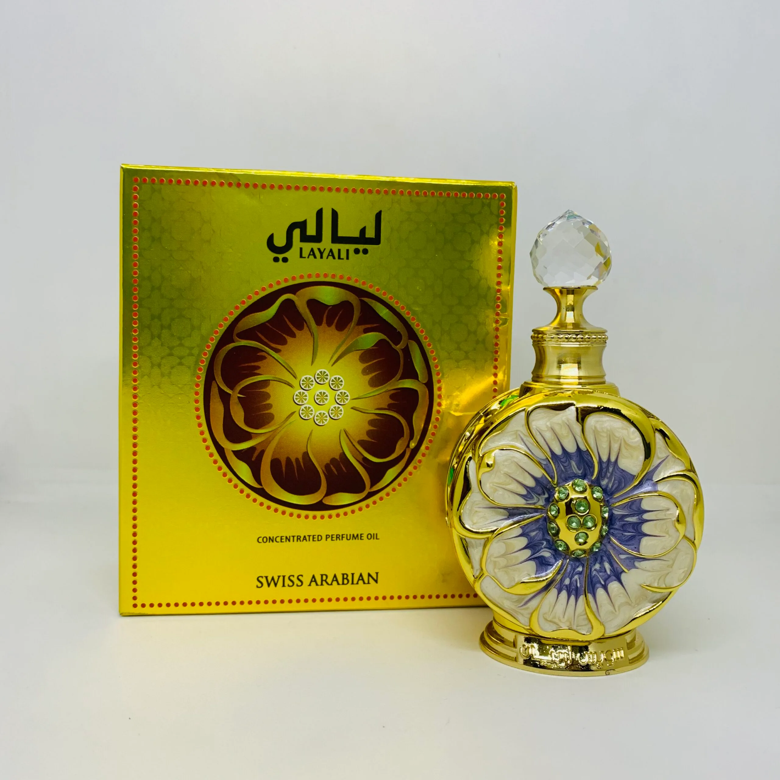Layali by Swiss Arabian is a Floral Fruity fragrance for women. Top notes are Plum, Black Currant and Orange Blossom; middle notes are Ylang-Ylang, Jasmine and Rose; base notes are Agarwood (Oud) and Amber. Layali by Swiss Arabian is a Floral Fruity fragrance for women. Top notes are Plum, Black Currant and Orange Blossom; middle notes are Ylang-Ylang, Jasmine and Rose; base notes are Agarwood (Oud) and Amber.